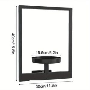 Black Metal Frame with Round Shelf